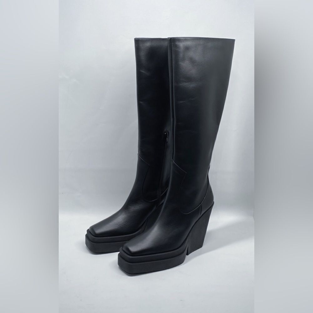 Gia Borghini  Texan Leather Platform Knee-High Boots size 41